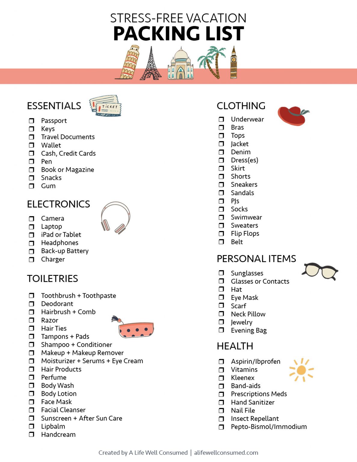 Vacation Checklist Template