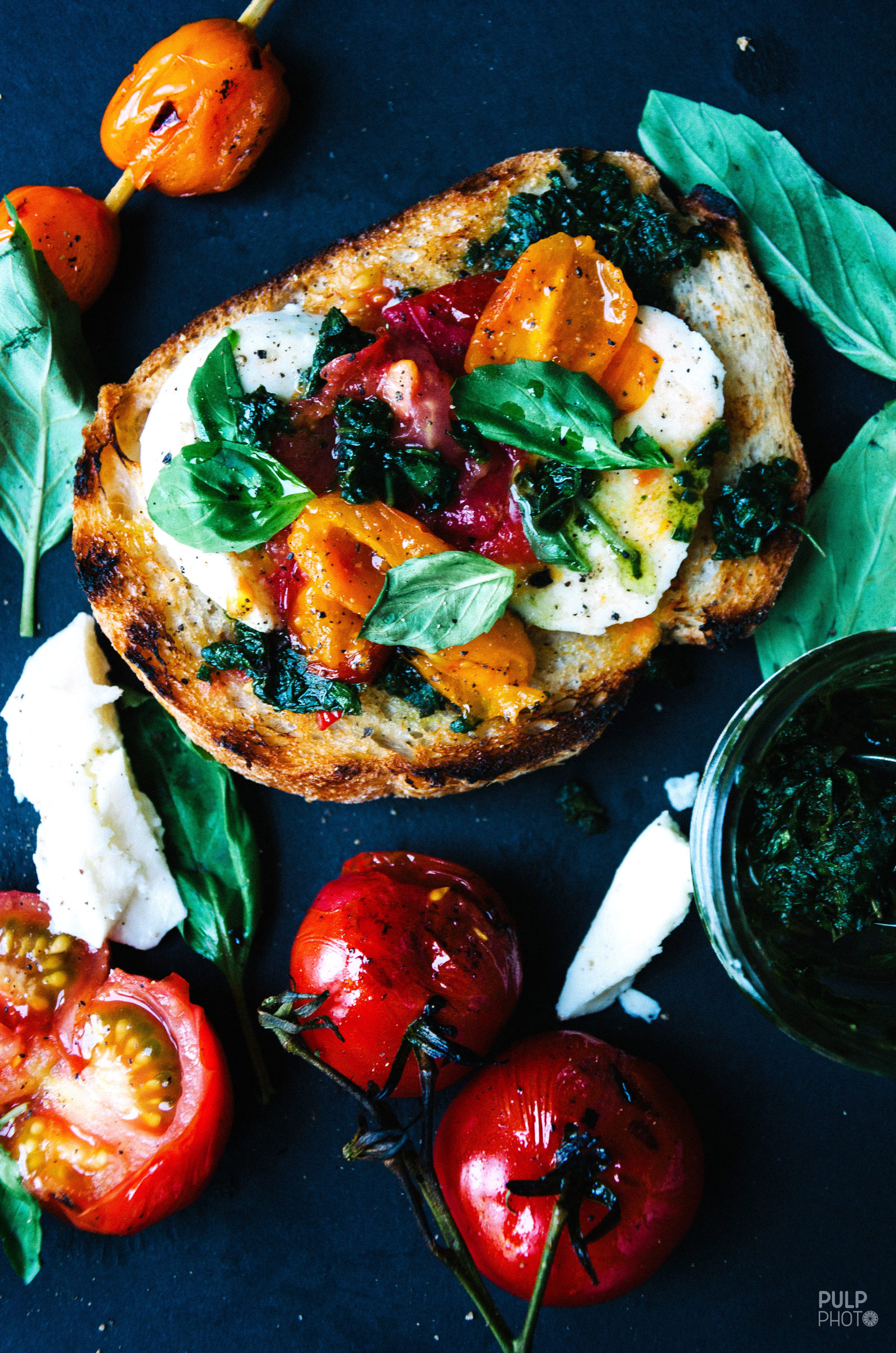 char-grilled tomato bruschetta