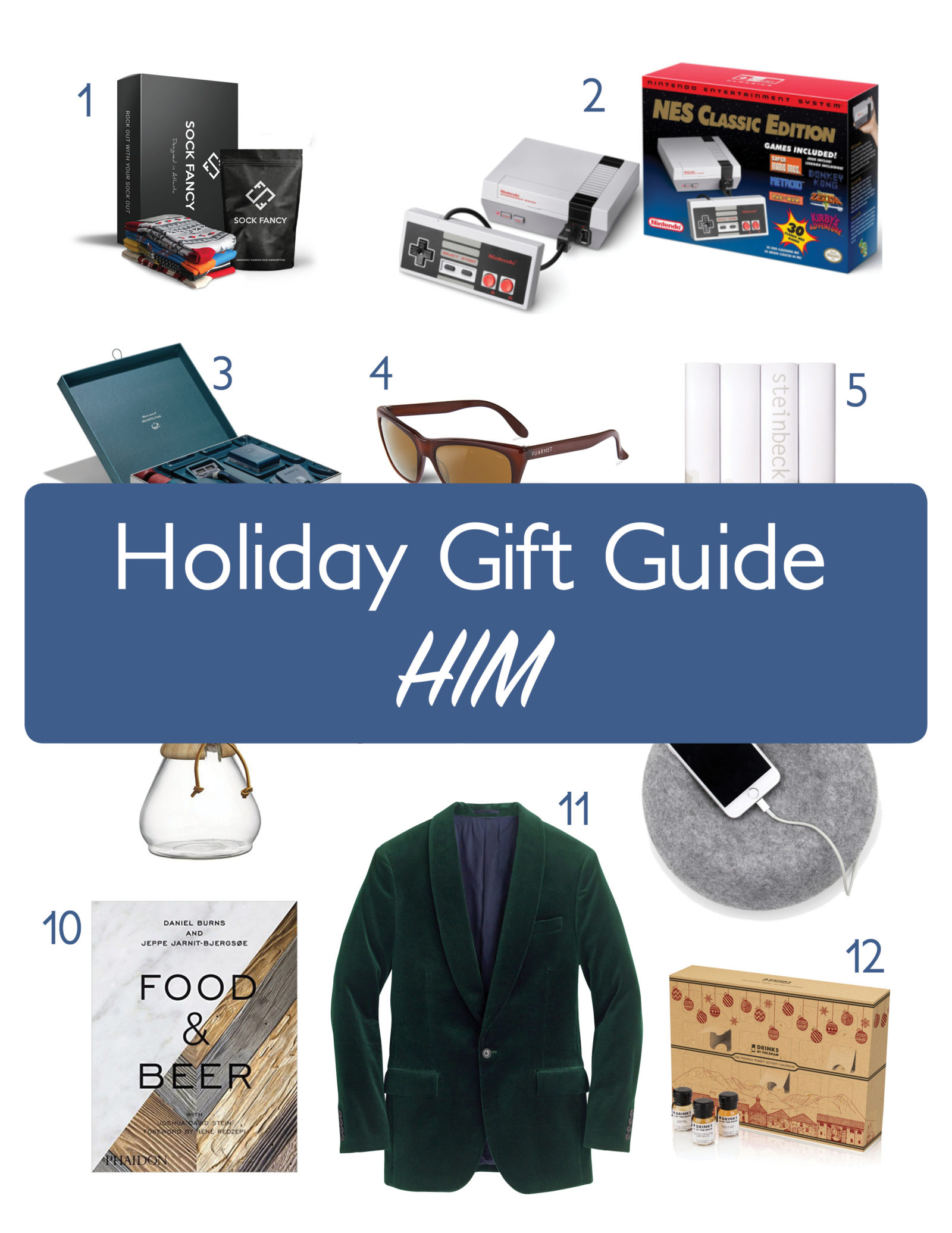 A fantastic holiday gift guide for those special men in your life. Includes tech, fashion, a whiskey set and more! https://www.alifewellconsumed.com/2016-holiday-gift-guide-for-him/