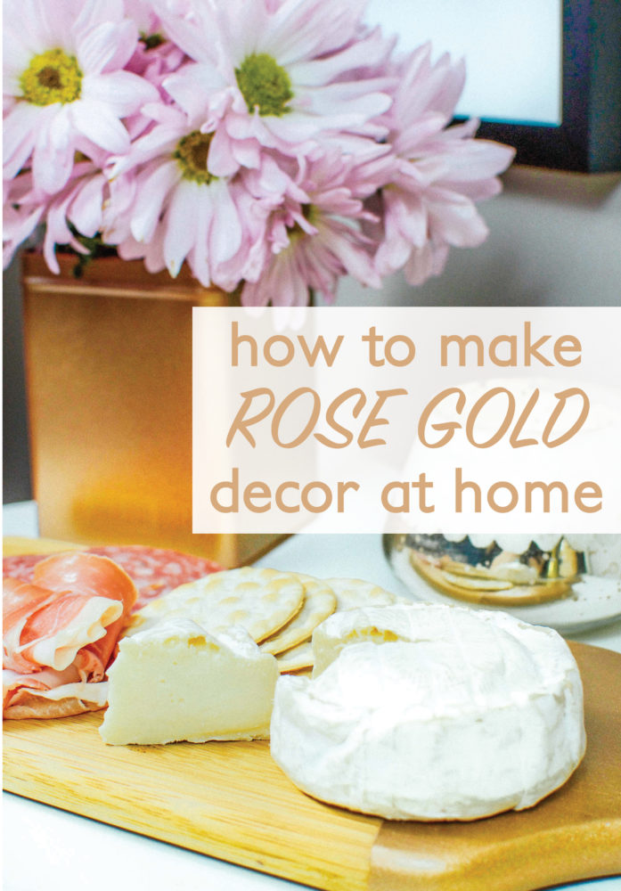 How to Make Rose Gold Decor at Home and save yourself money. Using Rust-oleum metallic spray, this is an easy DIY.