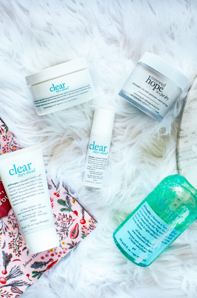 Suffering from adult acne? Check out my thoughts on the Philosophy Clear Days Ahead collection and what products made the cut. 
