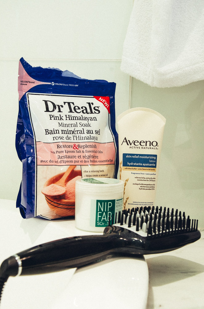 Drugstore Favorites | Epson salts, Aveeno Lotion, Paddle Brush