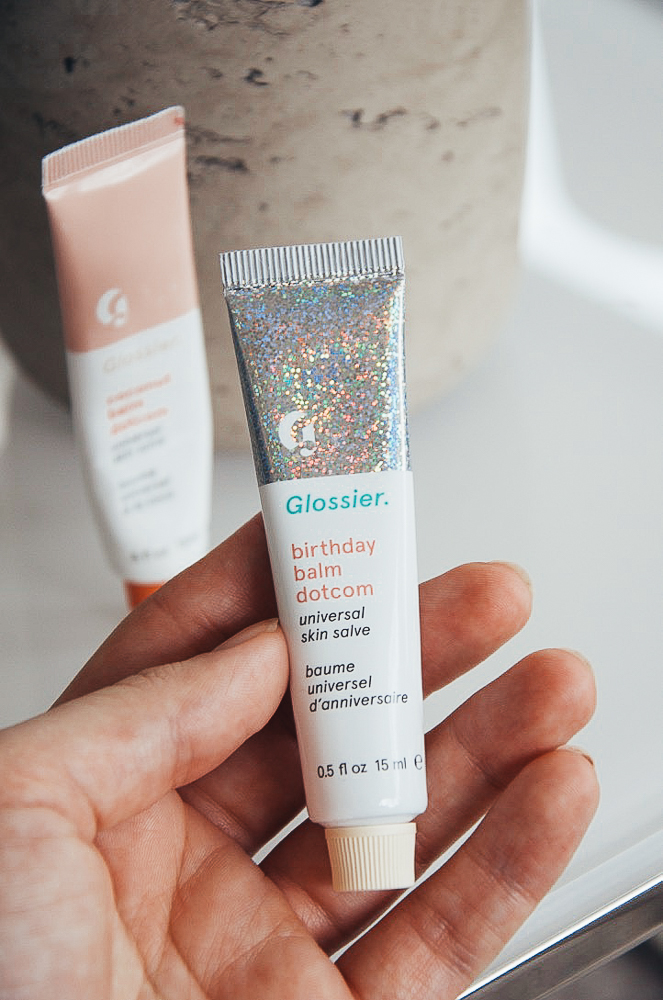 glossier balmdotcom birthday cake