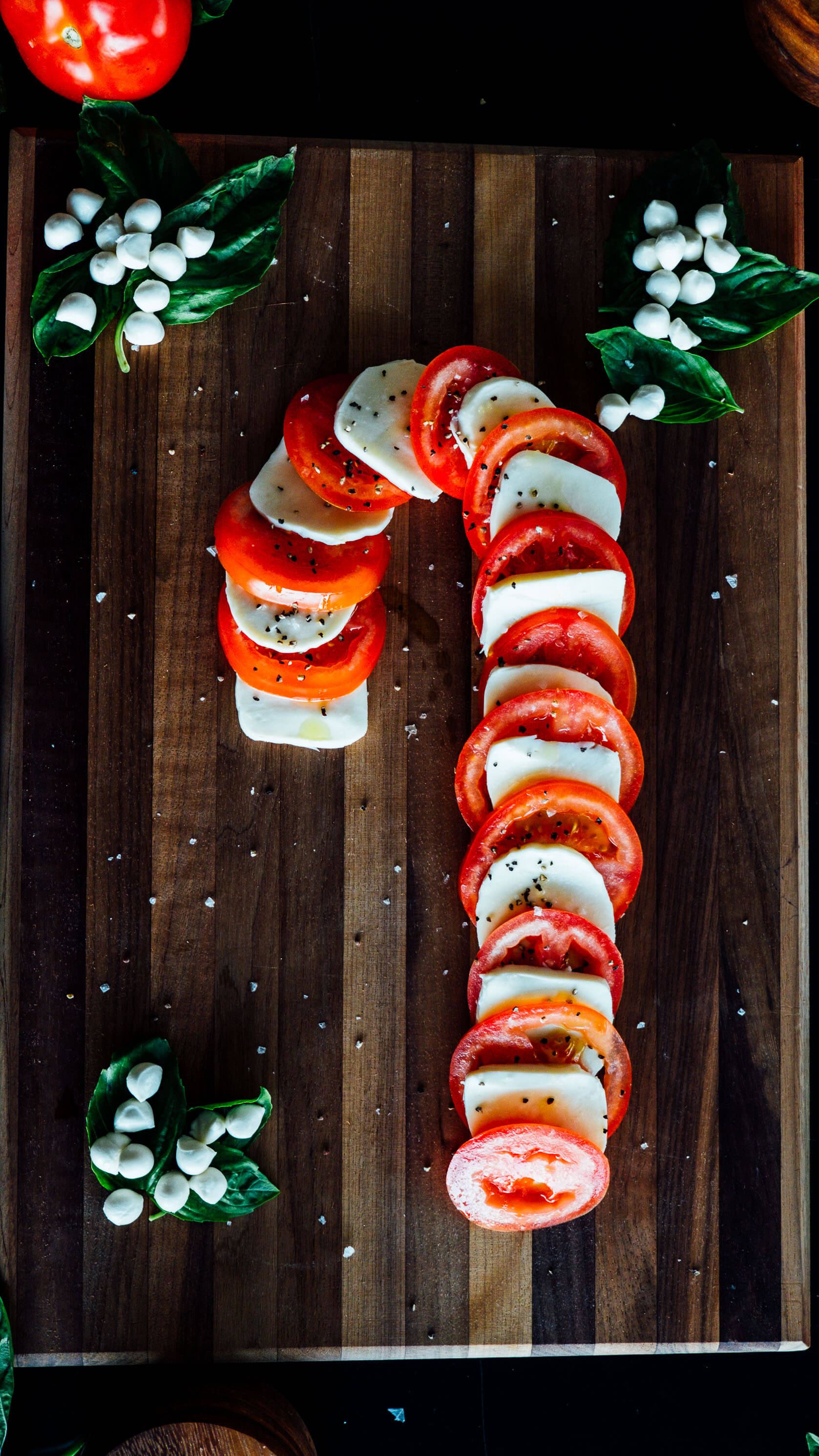 candy cane caprese board