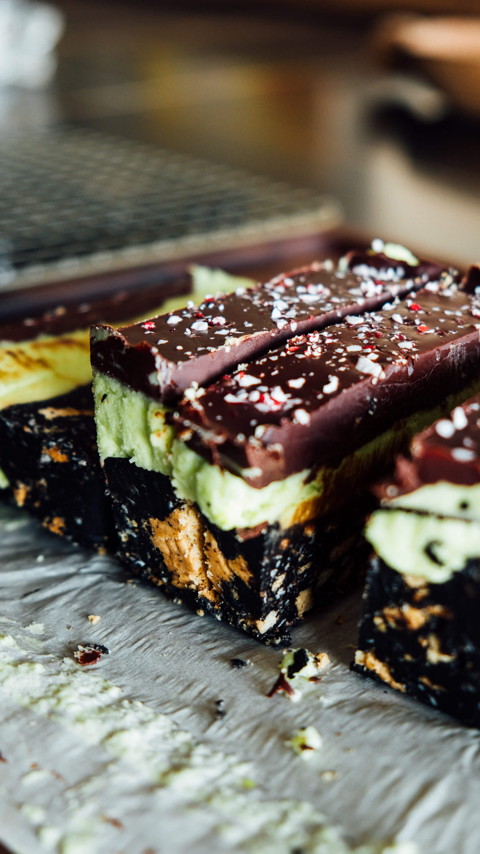 chocolate peppermint slices