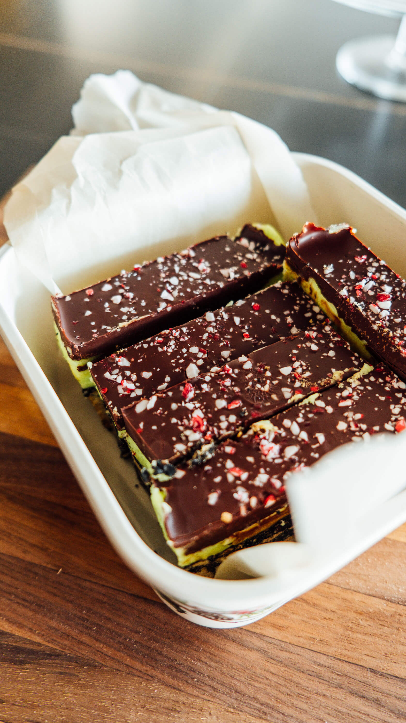 chocolate peppermint slices