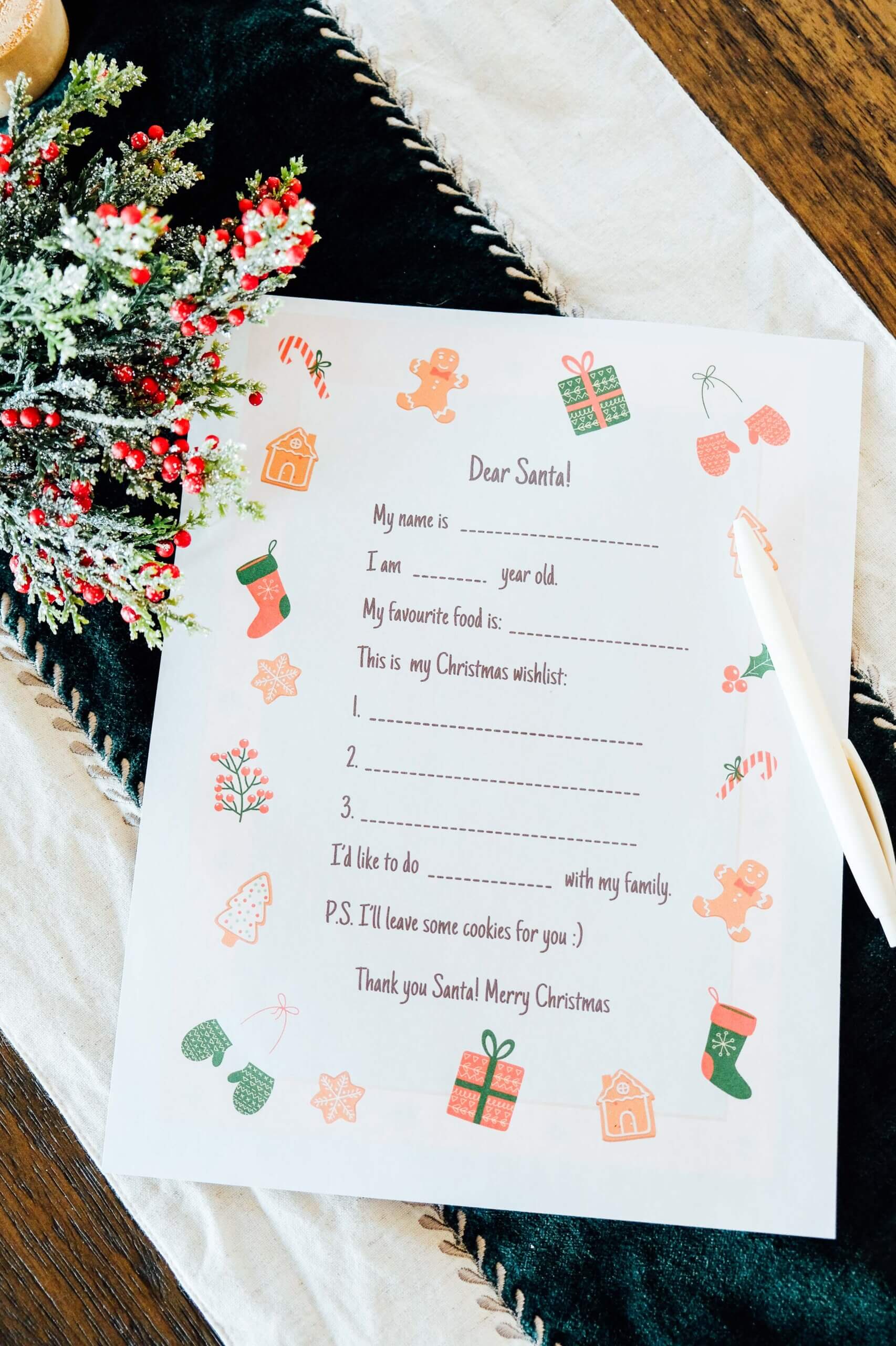 Printable Dear Santa Letter